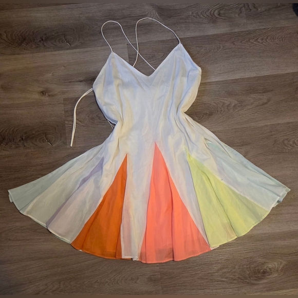 Alice + Olivia White and Multicolor Midi Dress " *DOES NOT HAVE THE BELT* - Picture 3 of 6